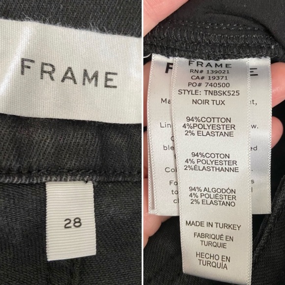 Frame “Tux Noir Band Skinny Jeans” Button Fly US 28 Black High Rise Denim - Picture 5 of 9